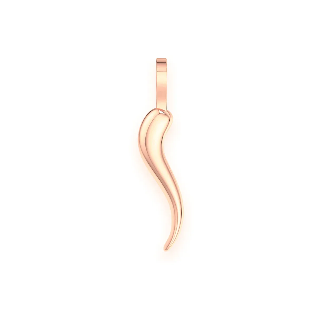 For Him Italian Horn Diamond Pendant in Plain / Rose Gold – Pendant
