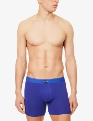 CALVIN KLEIN Archive Logo-Waistband Stretch-Cotton Boxer Briefs detail 2