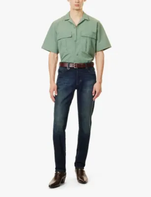NEUW Lou brand-patch straight-leg slim-fit stretch-denim blend jeans - 31/32 detail 2
