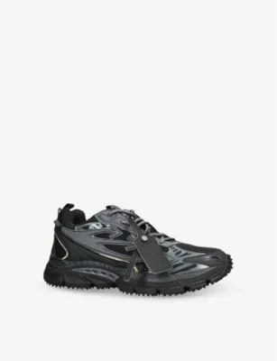 OFF-WHITE C/O VIRGIL ABLOH Be Right Back Mixed-Textile Low-Top Trainers - EUR 46 / 12 UK MEN in BLACK, additional product view 3