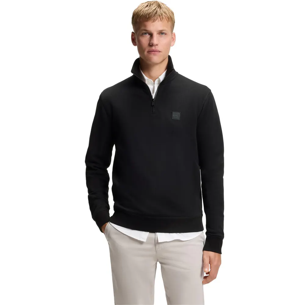 Boss Mens BOSS ORANGE Quarter Zip Fleece Jumper with Logo Detail (Zetrust) detail 2