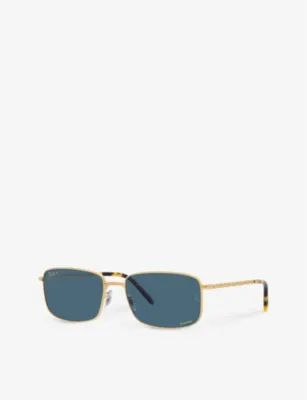 RAY-BAN RB3717 rectangle-frame metal sunglasses detail 2