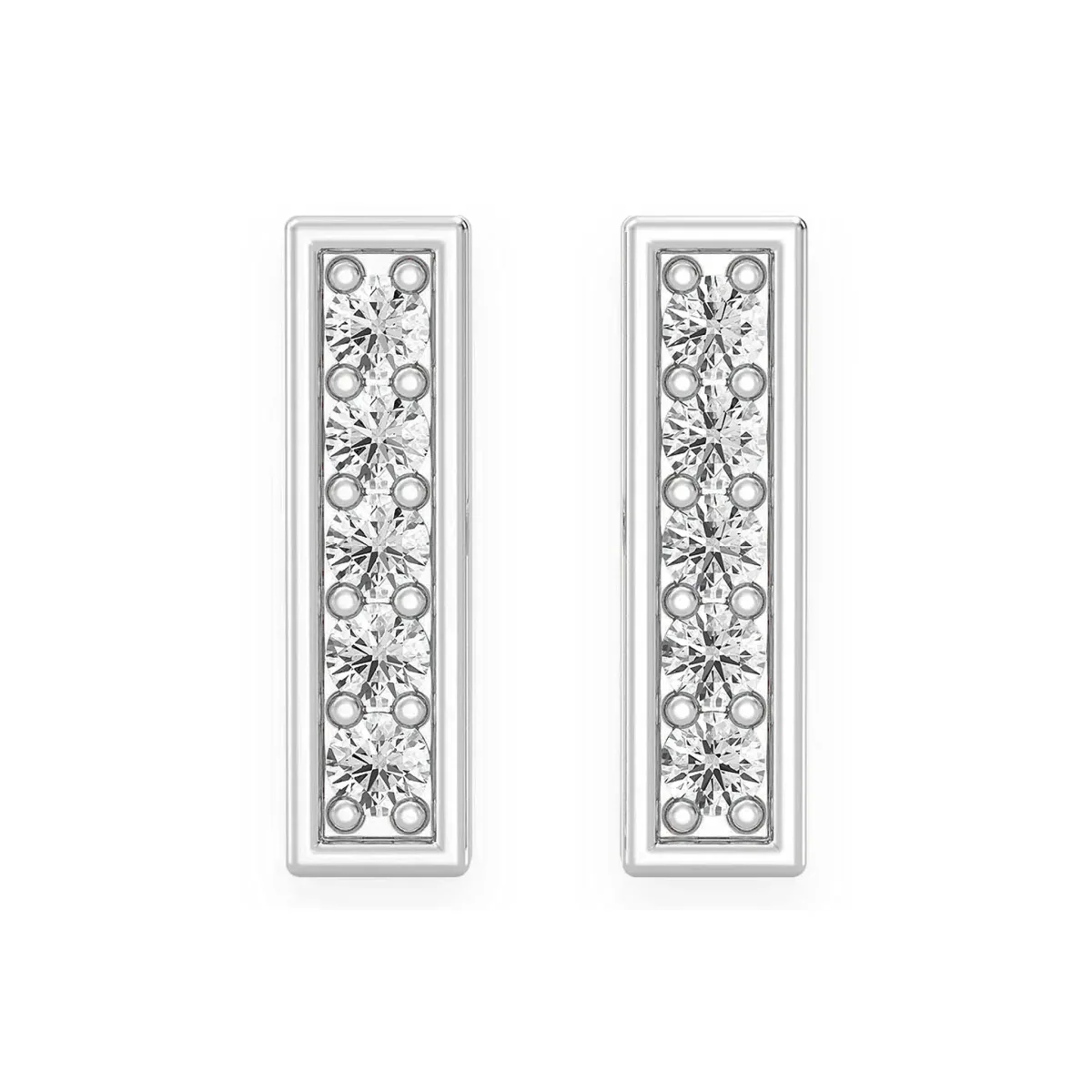 For Him Bar Diamond Studs in White Gold / Natural Diamond – Earring