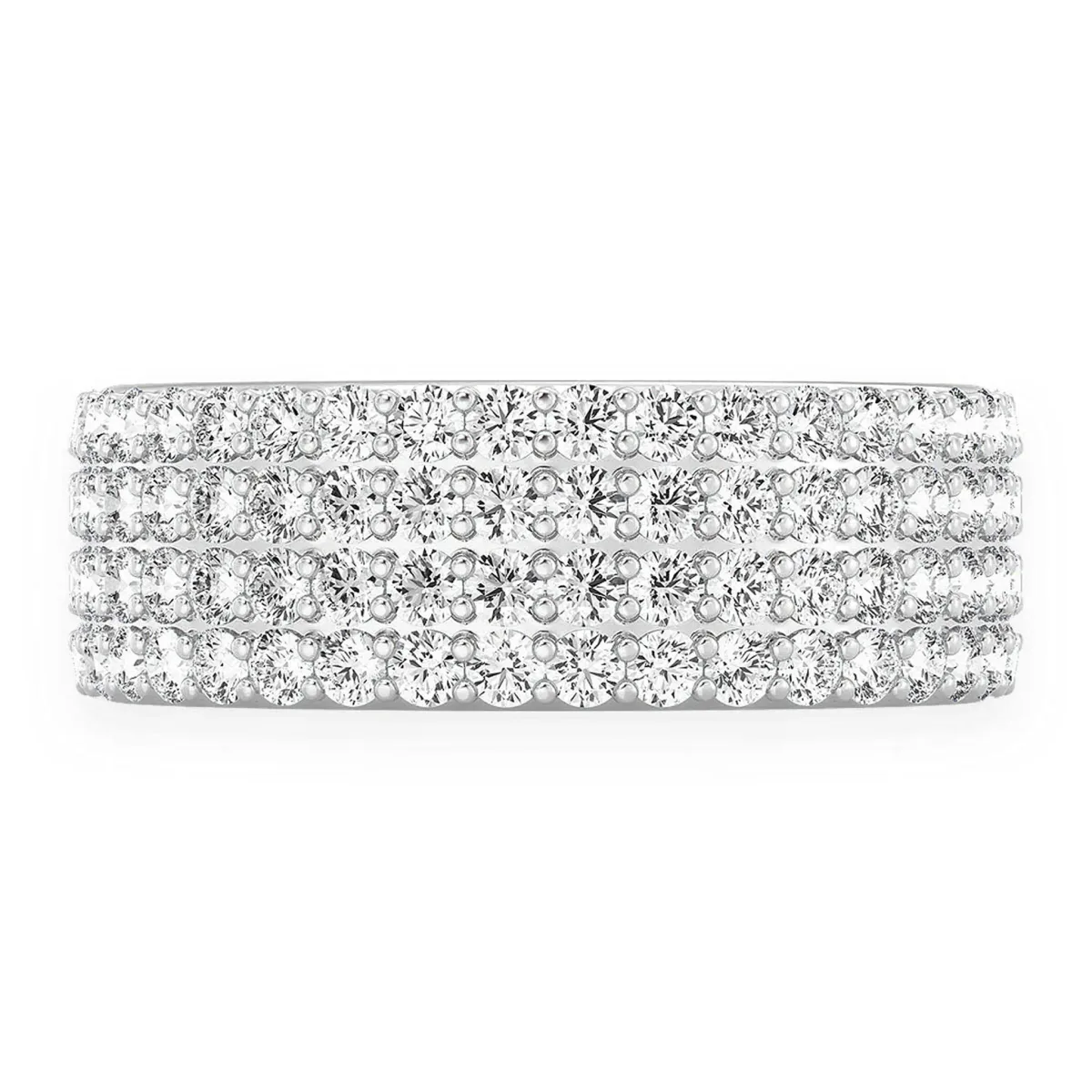For Him Four Row Band Ring in White Gold / Natural Diamond – Ring