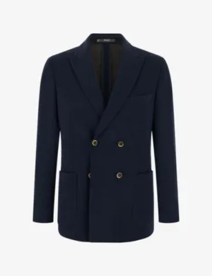 BOGGI MILANO Double-Breasted Regular-Fit Wool-Blend Jacket