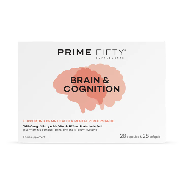 Prime Fifty Brain & Cognition Omega 3 & Cognitive Support 28 Tablets & Softgels