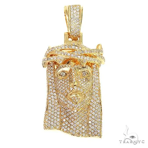 AHMED - MOON JEWELRY Medium 14K Gold Diamond Jesus Pendant (Lab) 69463 in Rose – Pendant