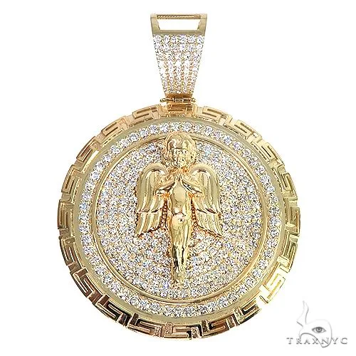 RINA - For Him CUSTOM Custom Made Greek Motif Diamond Angel Pendant 66921 in Rose Gold – Pendant