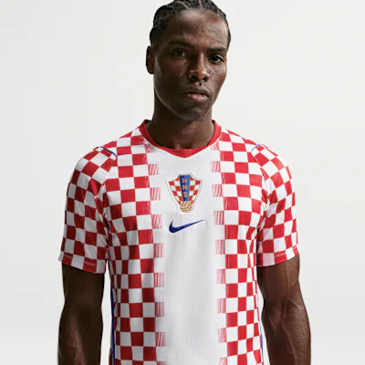 Nike Croatia 2026 Stadium Home Men's Nike Dri-FIT Football Replica Shirt - White/University Red/Hyper Royal