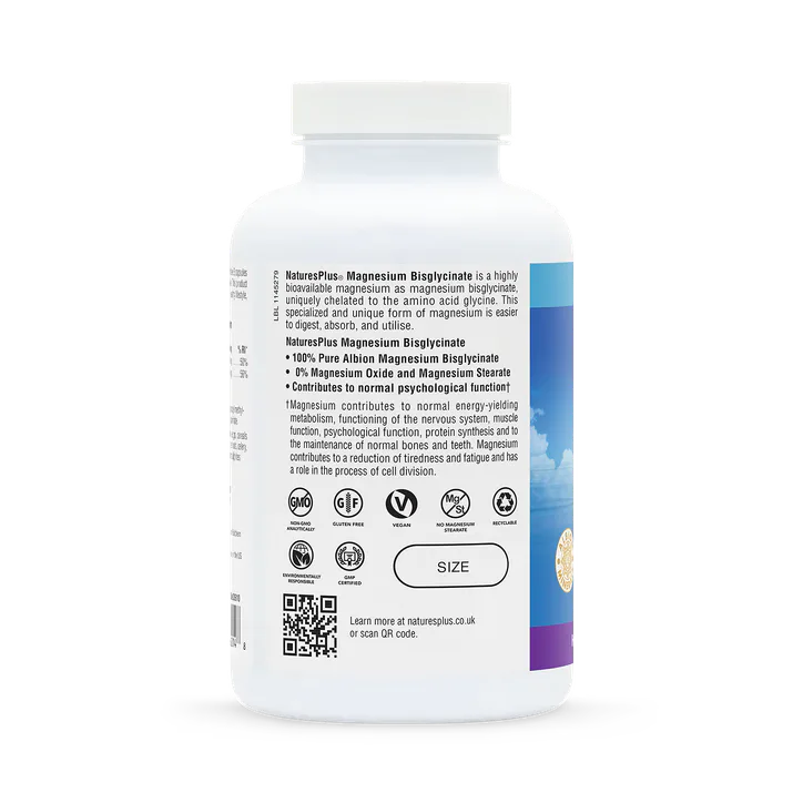 NaturesPlus Magnesium Bisglycinate 180 Capsules, additional product view 3