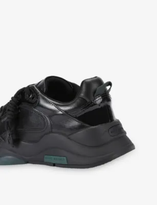 KURT GEIGER LONDON Royston Faux-Leather Trainers - EUR 41 / 7 UK MEN in BLACK, additional product view 3