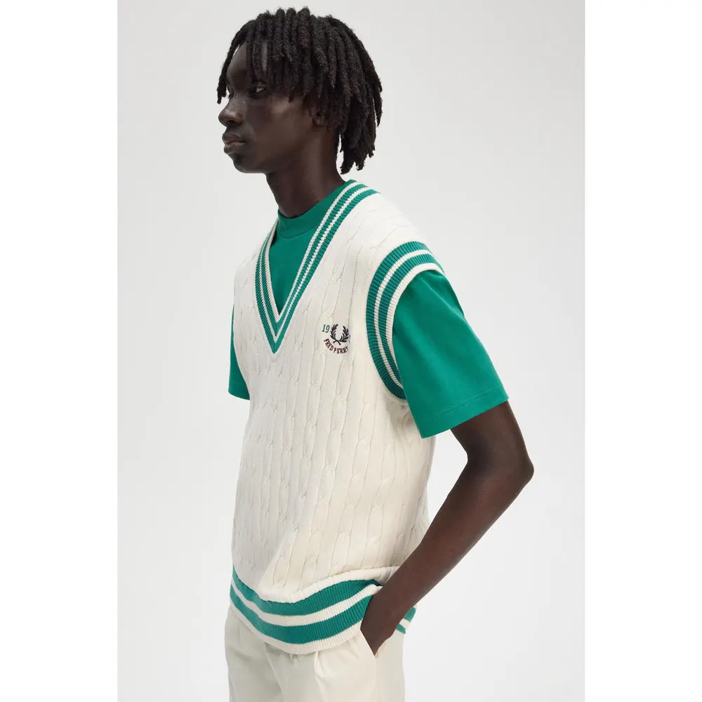 Fred Perry Men's Club Knitted Vest detail 2