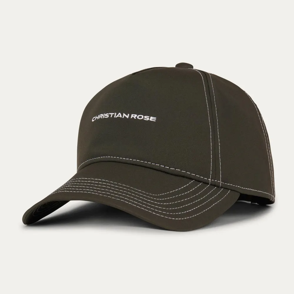 Christian Rose Mens Unstructured Lightweight Cap in Olive / White – Accessories