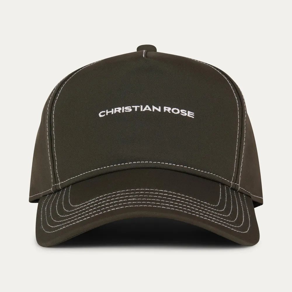 Christian Rose Mens Unstructured Lightweight Cap in Olive / White, additional product view 2
