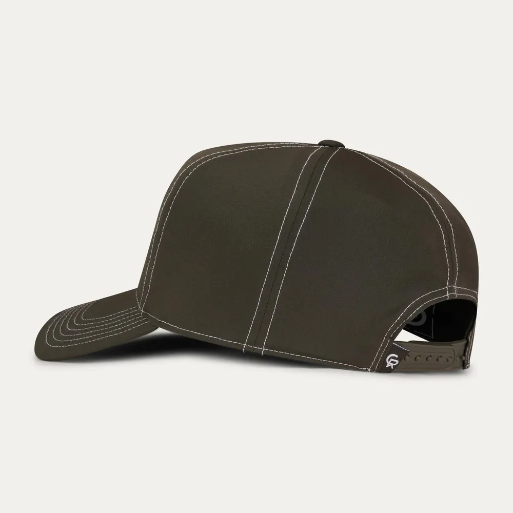 Christian Rose Mens Unstructured Lightweight Cap in Olive / White, additional product view 3