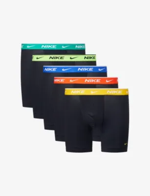 NIKE Essential Pack of Five Cotton-Stretch Boxer Briefs