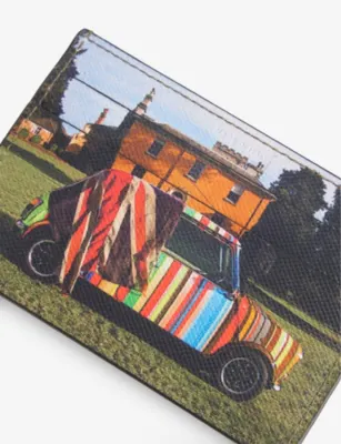 PAUL SMITH Logo Graphic-Print Leather Card Holder detail 2