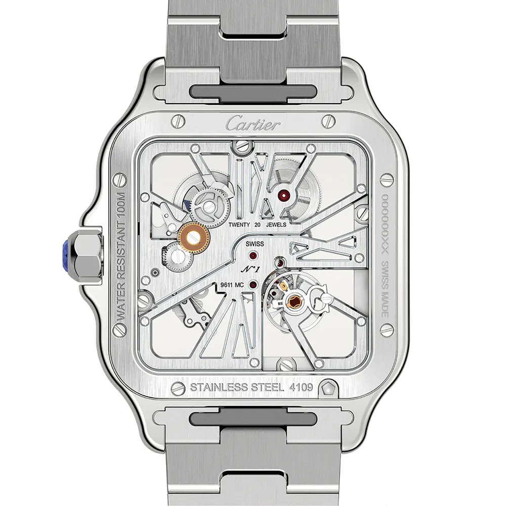 Cartier Santos De Cartier Watch, Large Model, Hand-Wound Mechanical Movement, Steel detail 3