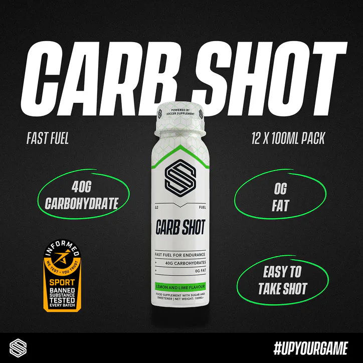 Soccer Supplement Endurance Carb Shots 40g Carbs Lemon & Lime 100ml 12 Pack - Lemon and Lime flavour detail 2