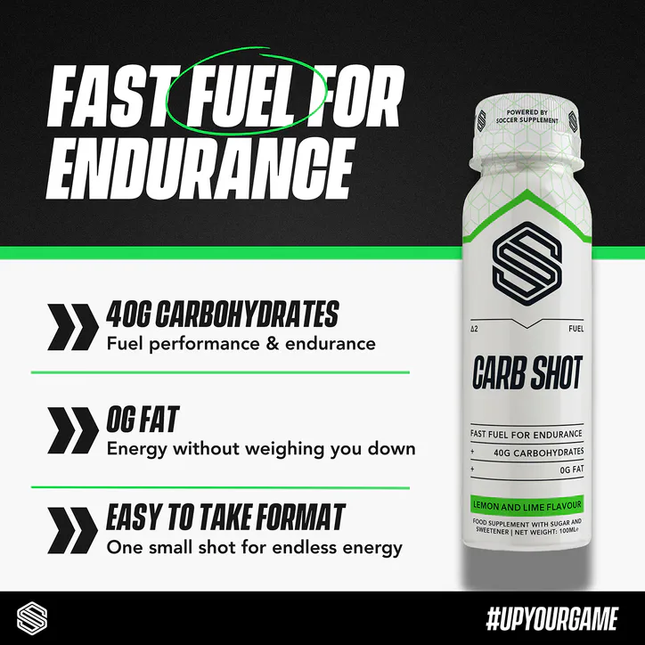 Soccer Supplement Endurance Carb Shots 40g Carbs Lemon & Lime 100ml 12 Pack - Lemon and Lime flavour detail 3