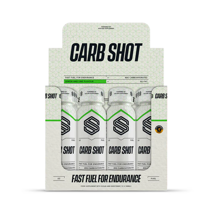 Soccer Supplement Endurance Carb Shots 40g Carbs Lemon & Lime 100ml 12 Pack - Lemon and Lime flavour