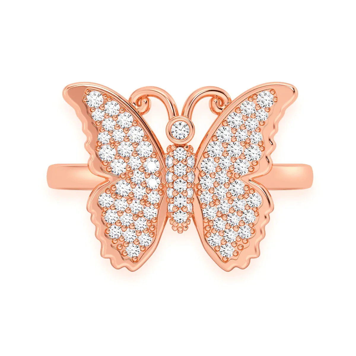 For Him Butterfly Ring in Rose Gold / Natural Diamond – Ring