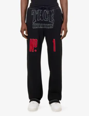 TRUE RELIGION No1 Contrast-Stitch Cotton-Blend Jogging Bottoms detail 3