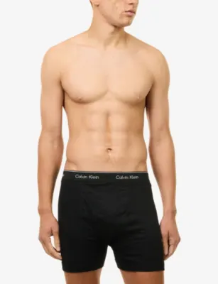 CALVIN KLEIN Logo-Waistband Pack of Three Cotton Boxer Briefs detail 2
