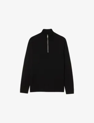 SANDRO Half-zip wool jumper - MIDNIGHT BLUE detail 2
