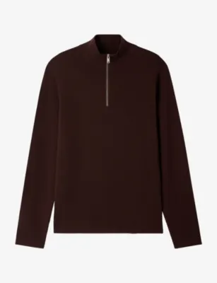 SANDRO Half-zip wool jumper - MIDNIGHT BLUE