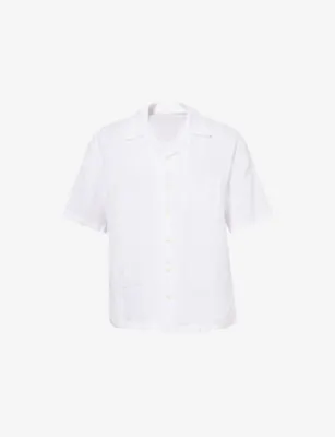 120% LINO Short-Sleeve Relaxed-Fit Linen Shirt - Printed Fa detail 3