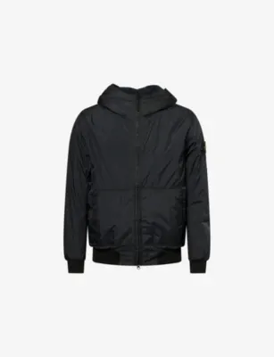 STONE ISLAND Compass-Logo Crinkle Reps Hooded Woven Jacket