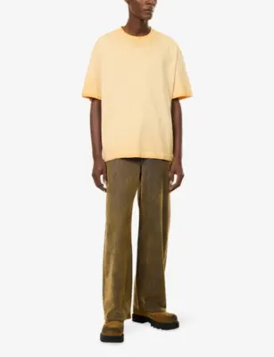 OFF-WHITE Swimming Face Skate Cotton-Jersey T-Shirt in Cloud Nugget Gold, additional product view 2