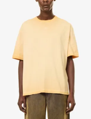 OFF-WHITE Swimming Face Skate Cotton-Jersey T-Shirt in Cloud Nugget Gold, additional product view 3