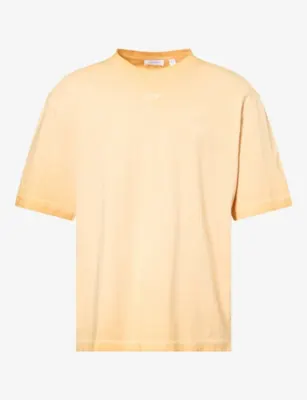 OFF-WHITE Swimming Face Skate Cotton-Jersey T-Shirt in Cloud Nugget Gold – Mens | Tops & t-shirts | T-Shirts | Plain T-Shirts