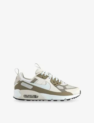 For Him Air Max 90 Drift Leather and Mesh Trainers - 11 in LIGHT BONE OFFWHITE NEUT – Mens | Trainers | Lace up trainers