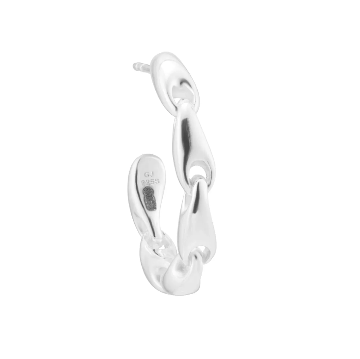 Georg Jensen Sterling Silver Reflect Chain Hoop Single Earring - Right