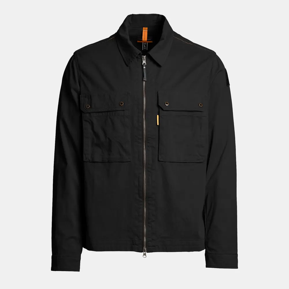 Parajumpers Men's Tel Structured Tailored Fit Overshirt in Black 541 – Clothing