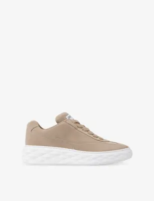 JIMMY CHOO Diamond Maxi Retro M Suede Trainers - EUR 46 / 12 UK MEN in V STONE – Mens | Trainers | Lace up trainers