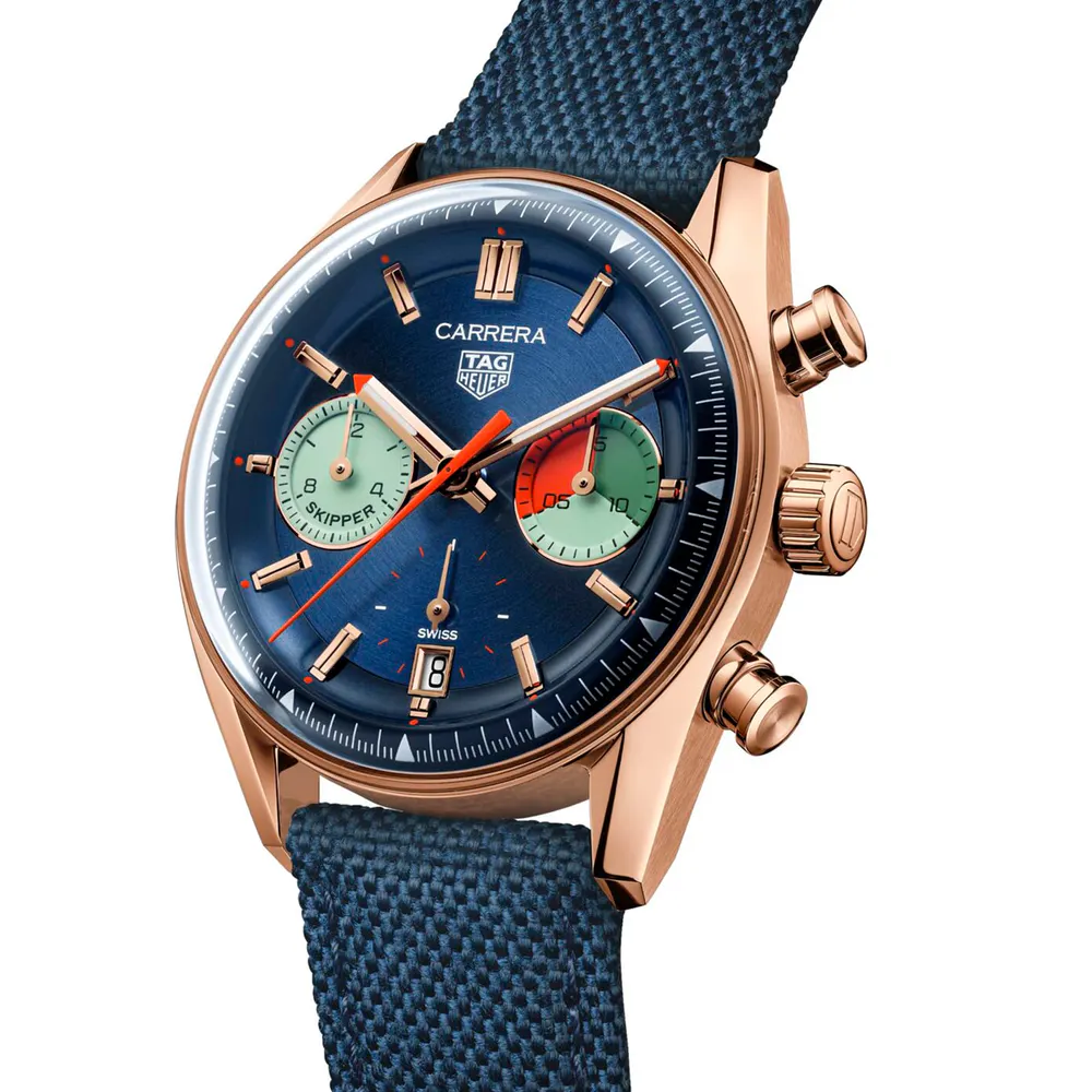 TAG Heuer Carrera Skipper Chronograph 39mm Mens Watch Blue in Blue, additional product view 2