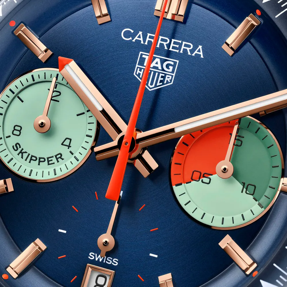 TAG Heuer Carrera Skipper Chronograph 39mm Mens Watch Blue in Blue, additional product view 3