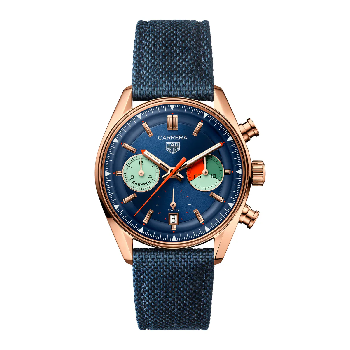 TAG Heuer Carrera Skipper Chronograph 39mm Mens Watch Blue