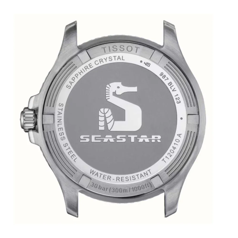 Tissot Seastar 1000 40mm Mens Watch Black Rubber detail 3