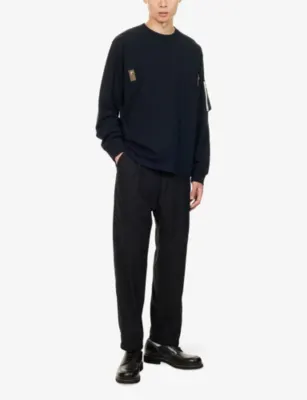 SACAI Zip-Pocket Long-Sleeve Cotton T-shirt detail 2