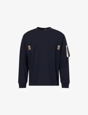 SACAI Zip-Pocket Long-Sleeve Cotton T-shirt
