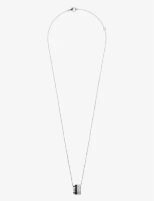 BOUCHERON Quatre Black Edition 18ct white-gold and 0.24ct diamond pendant necklace