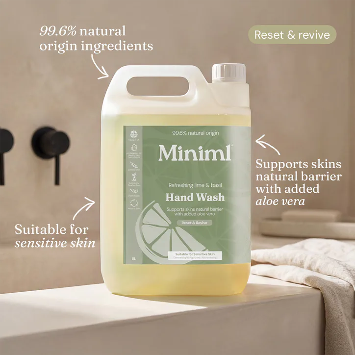 Miniml Hand Wash Refreshing Lime & Basil 5L Refill, additional product view 2