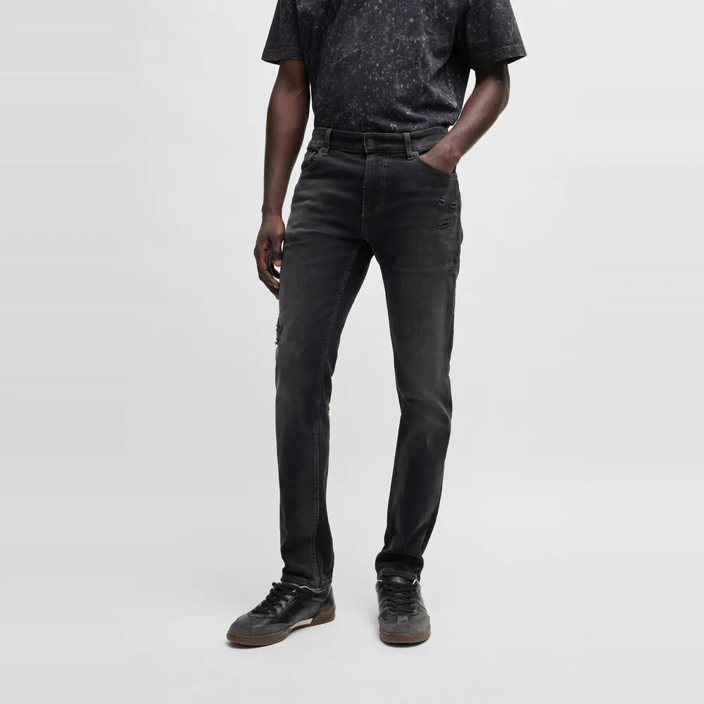 Boss Men's Delaware Bc C Jeans in Dark Grey, additional product view 2
