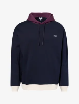 LOEWE Contrast-Trim Embroidered-Logo Cotton Hoodie