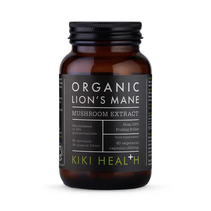 KIKI HEALTH Organic Lion's Mane Mushroom Extract - 60 Vegicaps